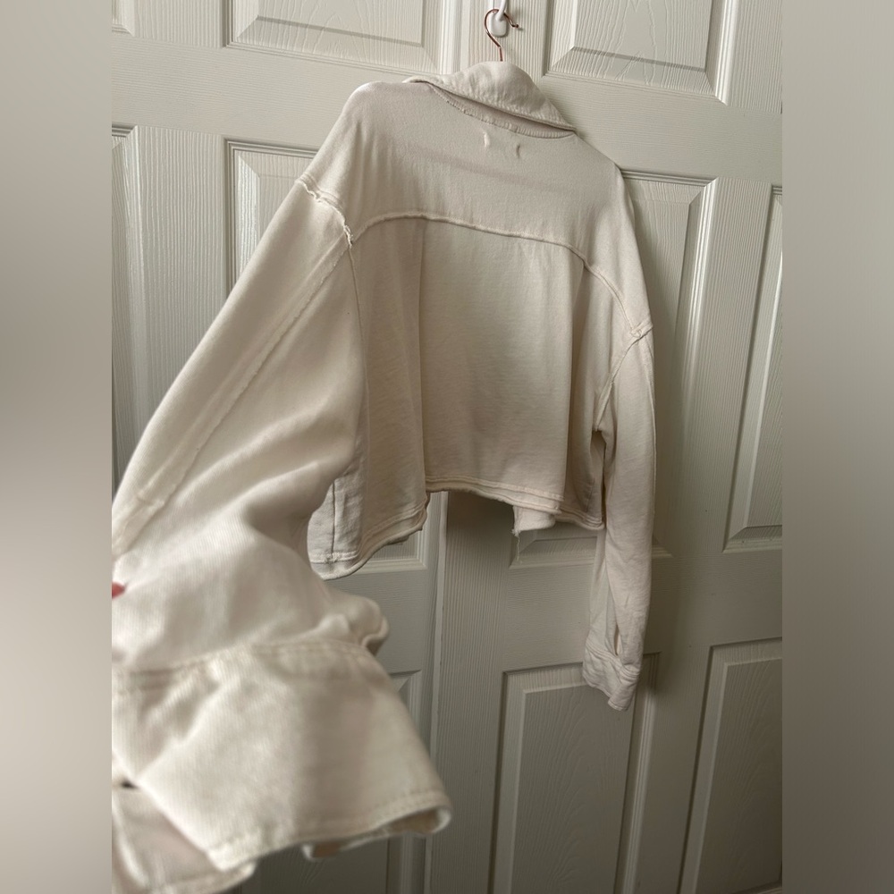 FP We The Free Saturday Cropped Shacket in ivory white xl - Picture 6 of 7